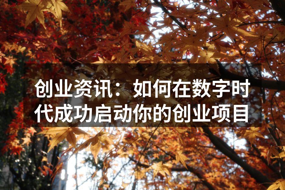 创业资讯：如何在数字时代成功启动你的创业项目