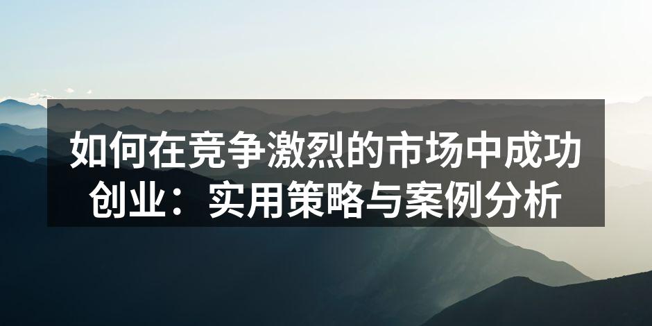 如何在竞争激烈的市场中成功创业：实用策略与案例分析